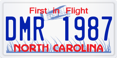 NC license plate DMR1987