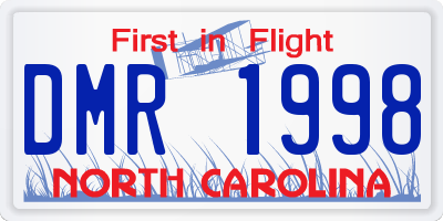 NC license plate DMR1998
