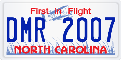 NC license plate DMR2007