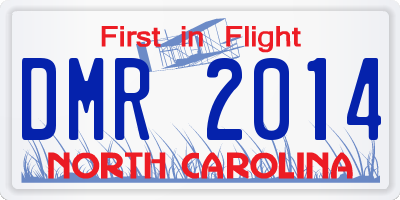 NC license plate DMR2014