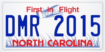 NC license plate DMR2015