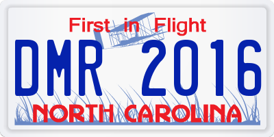 NC license plate DMR2016
