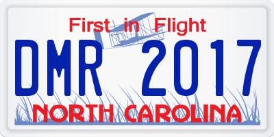 NC license plate DMR2017