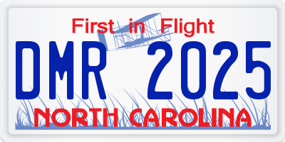 NC license plate DMR2025