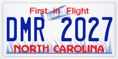 NC license plate DMR2027