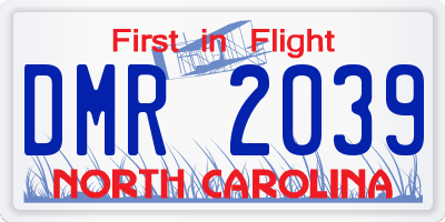 NC license plate DMR2039