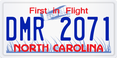 NC license plate DMR2071