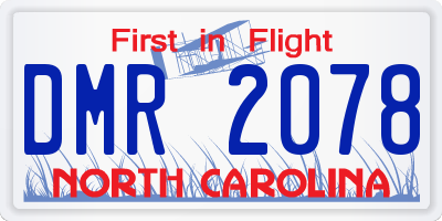 NC license plate DMR2078