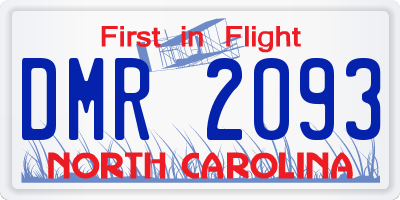NC license plate DMR2093