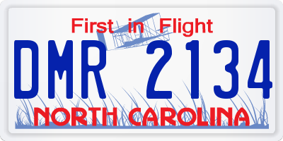 NC license plate DMR2134