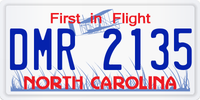NC license plate DMR2135