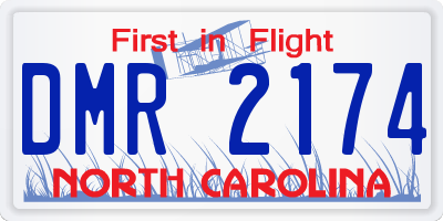 NC license plate DMR2174