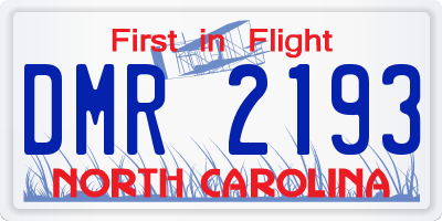 NC license plate DMR2193