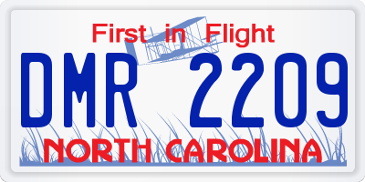 NC license plate DMR2209