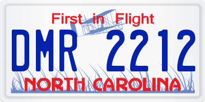 NC license plate DMR2212