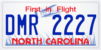NC license plate DMR2227