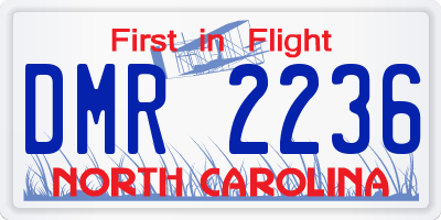 NC license plate DMR2236