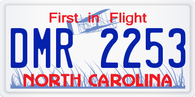 NC license plate DMR2253