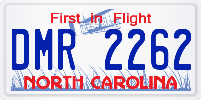 NC license plate DMR2262