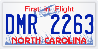 NC license plate DMR2263