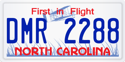 NC license plate DMR2288