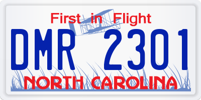 NC license plate DMR2301