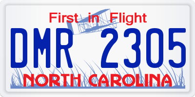 NC license plate DMR2305