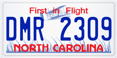 NC license plate DMR2309