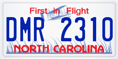 NC license plate DMR2310