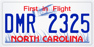 NC license plate DMR2325