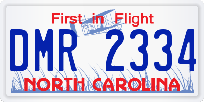 NC license plate DMR2334