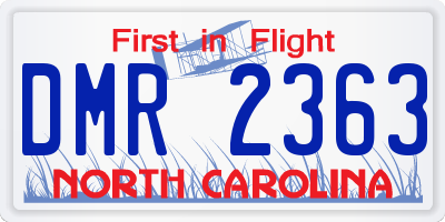 NC license plate DMR2363