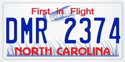 NC license plate DMR2374