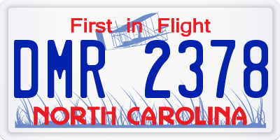 NC license plate DMR2378