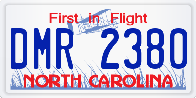 NC license plate DMR2380