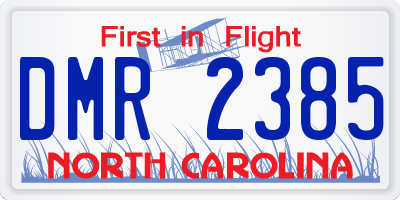 NC license plate DMR2385