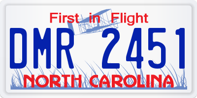 NC license plate DMR2451