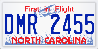 NC license plate DMR2455