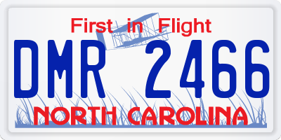 NC license plate DMR2466