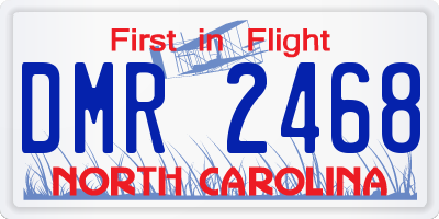 NC license plate DMR2468