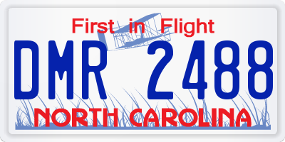 NC license plate DMR2488