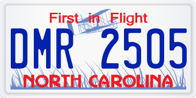 NC license plate DMR2505