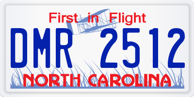 NC license plate DMR2512