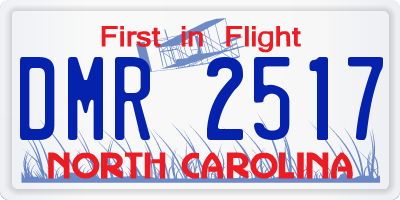 NC license plate DMR2517