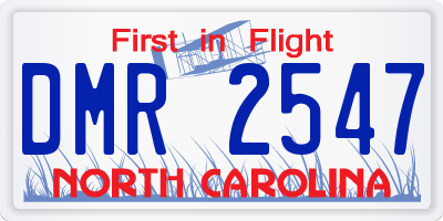 NC license plate DMR2547