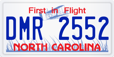 NC license plate DMR2552