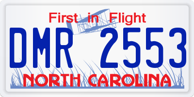 NC license plate DMR2553