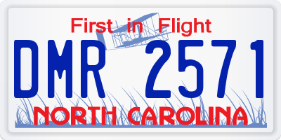 NC license plate DMR2571