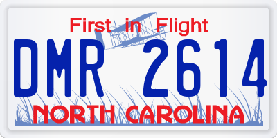 NC license plate DMR2614