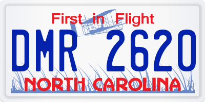 NC license plate DMR2620